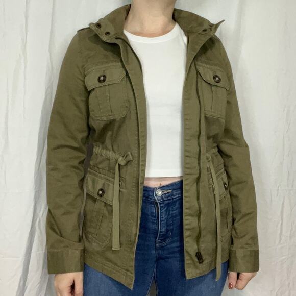 Lucky Brand Hooded Military Jacket Size Small - Picture 1 of 7